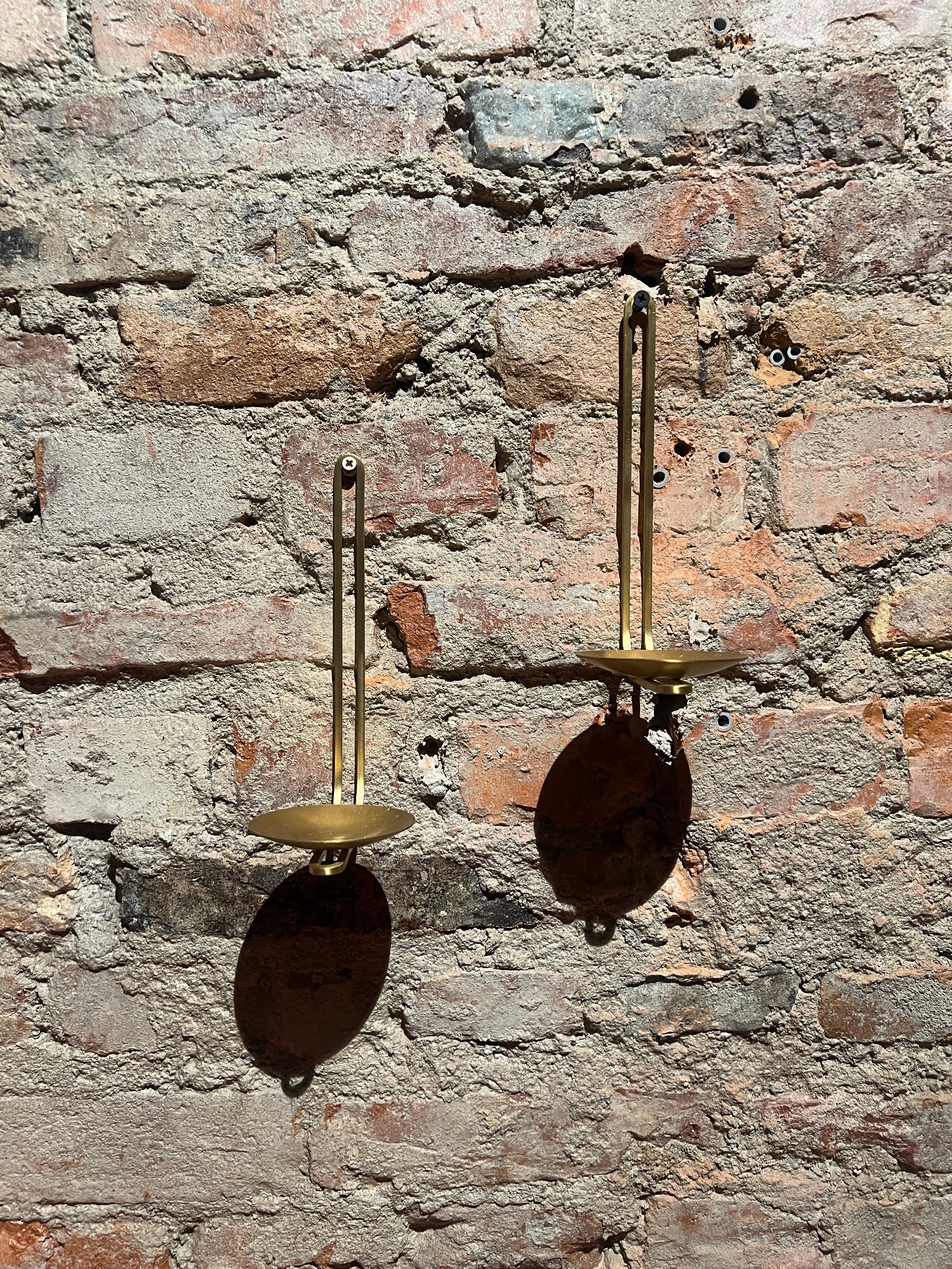 Clip Tealight Candle Holder Wall H20 Brass